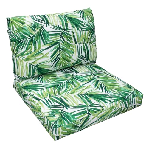 Tommy Bahama Deep Seating Lounge Cushion, 26" X 26" X 4", Coastal Palm Green Leaf