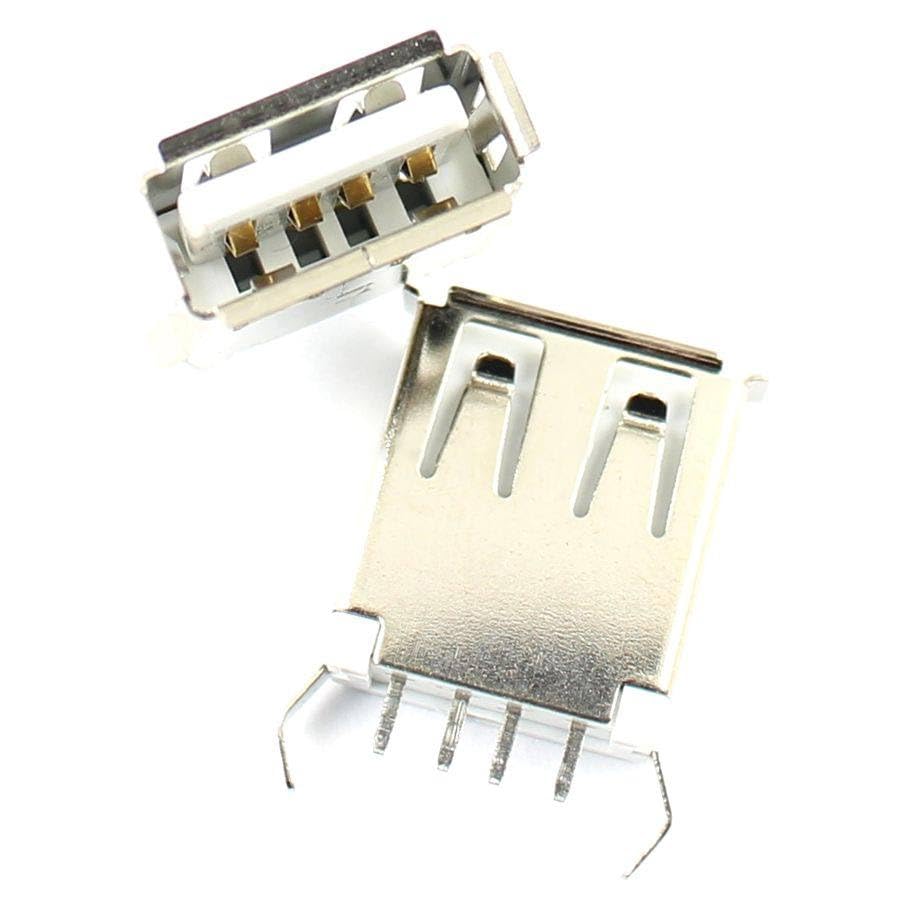 Generic 20 Pcs USB Female 4 Pin Type-A DIP Socket Connector 15.0