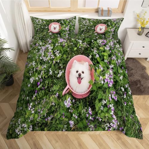 Housse de couette animal microfibre douce et zippée pour lit 2 personnes