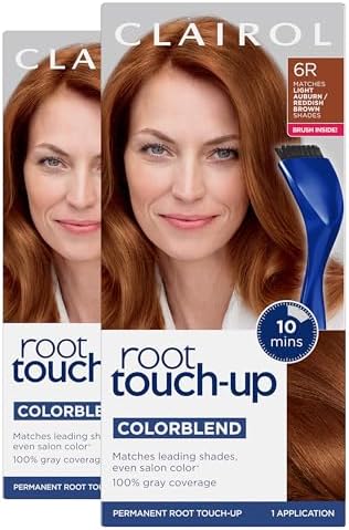 Clairol Root Touch Up Permanent Hair Dye, 6R Light Auburn/Reddish Brown,2Pk