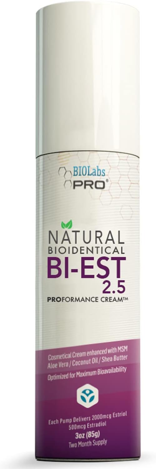 BioLabs PRO Bi-EST 2.5 Cream for Women, Two Month Supply (3 oz - Unscented)