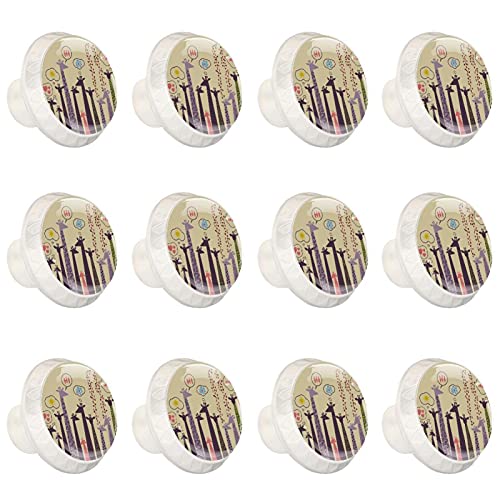 Boutons d'armoire design rond marbré poignées de meuble 1,37 pouces - 2