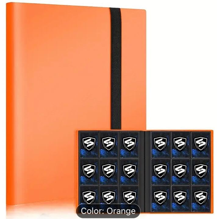 CARDSON Trading Card Binder 9 Pockets - 30 Pages Holding 540 Cards - Side Loading Card Book - Anime Card Binder (Red) (Orange) — image 1