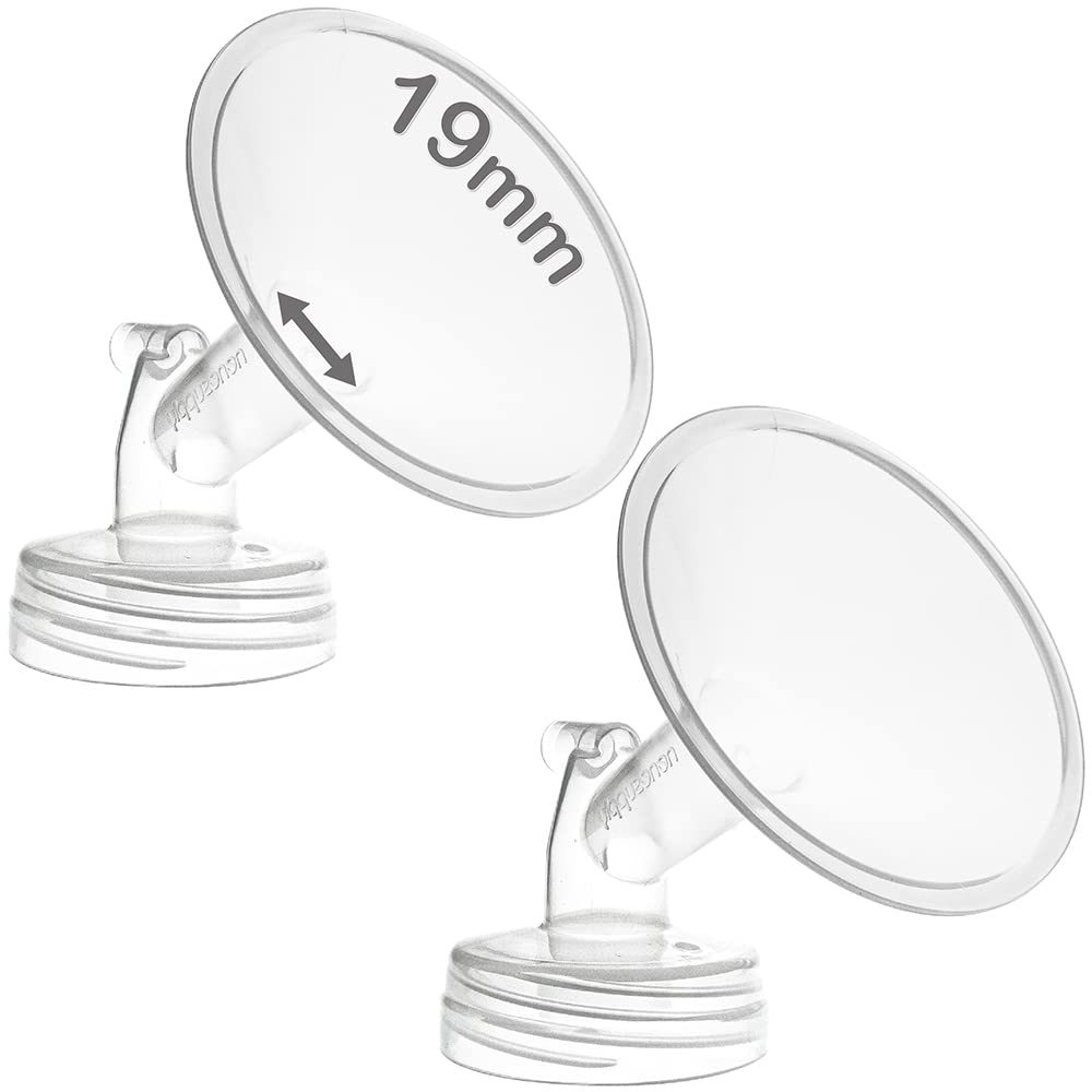 Nenesupply 19mm 2 pc Flanges Compatible with Spectra S2 S1 9 Plus Synergy Gold Breastpump Replacement to Spectra Pump Parts Flange Accessories Wide