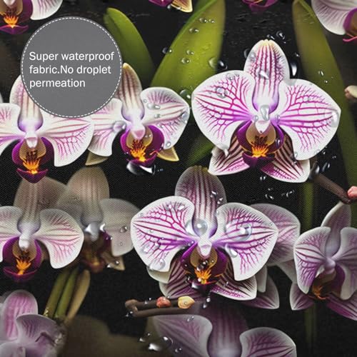 Rideau de douche imprimé orchidées en polyester lavable 183 x 183 cm - 7
