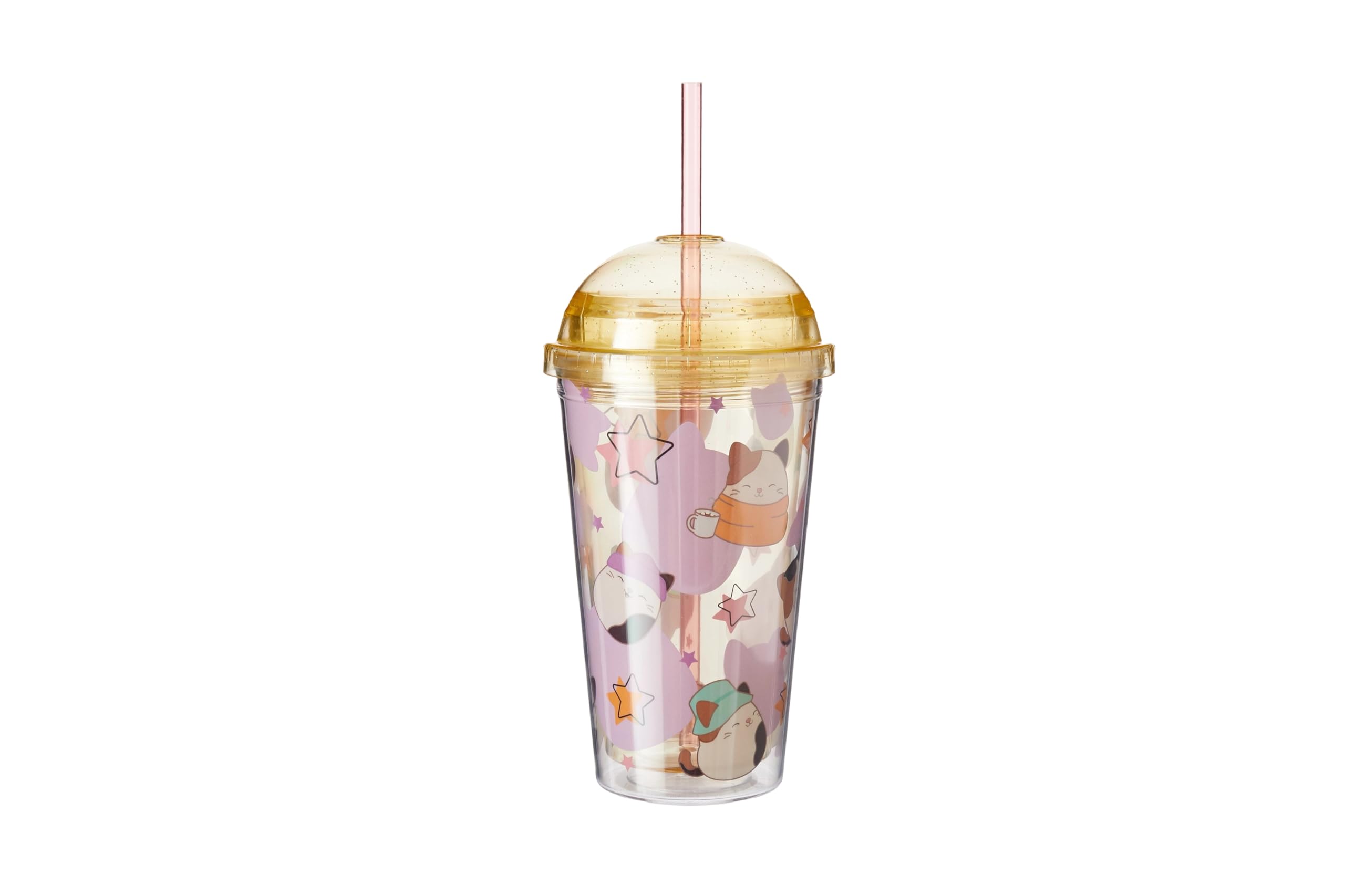 HOX Squishmallows Sipper Tumbler with 3D Dome Top | Eco Freindly BPA-Free Plastic & Spill-Resistant School Water Sipper with Removable Straw Gift for Squishmallows Fan & Collector | Officially Merch