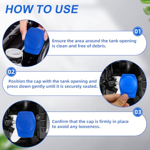 LPZMPZ Deckel für Scheibenwaschbehälter 3Q0955455 kompatibel mit VW Passat Polo Golf Tiguan Touran, Audi, Skoda, Seat, Porsche Waschwasserbehälter Deckel, Scheibenwischer Deckel Zubehör, Blau