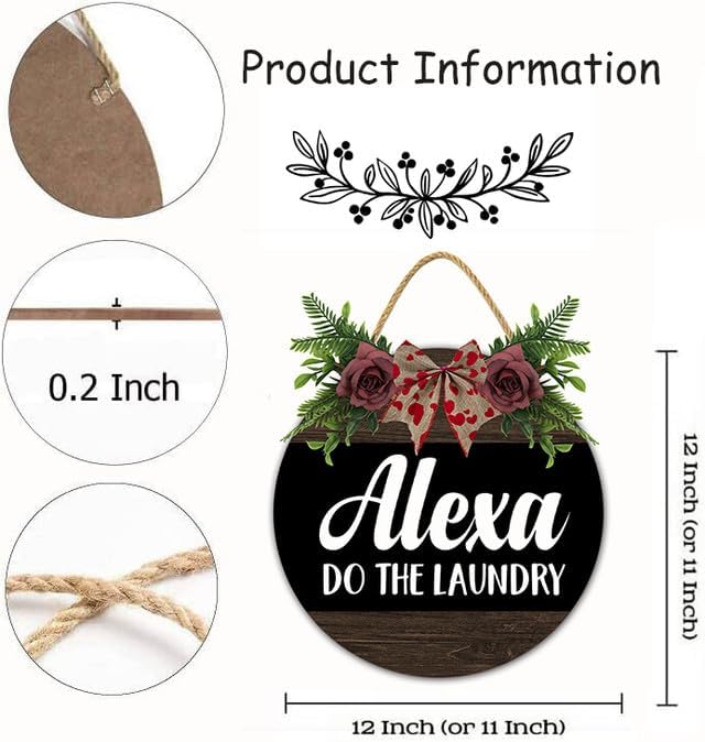 TYmall-Laundry Room Wooden Sign-11x11 Inch Rustic Decor
