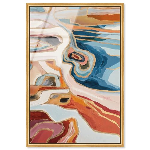 Agate Flow II Framed Acrylic Print Living Room Wall Decor by Art Remedy, Gold Frame, 24 x 36