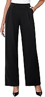 DLOODA Women's Wide Leg Dress Pants: Stretchy High Waisted Work Trousers with Pockets, Business Casual Office Wear