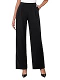 Womens Wide Leg Dress Pants Stretchy High Waisted Work Pants Business Casual Office Trousers with Pockets