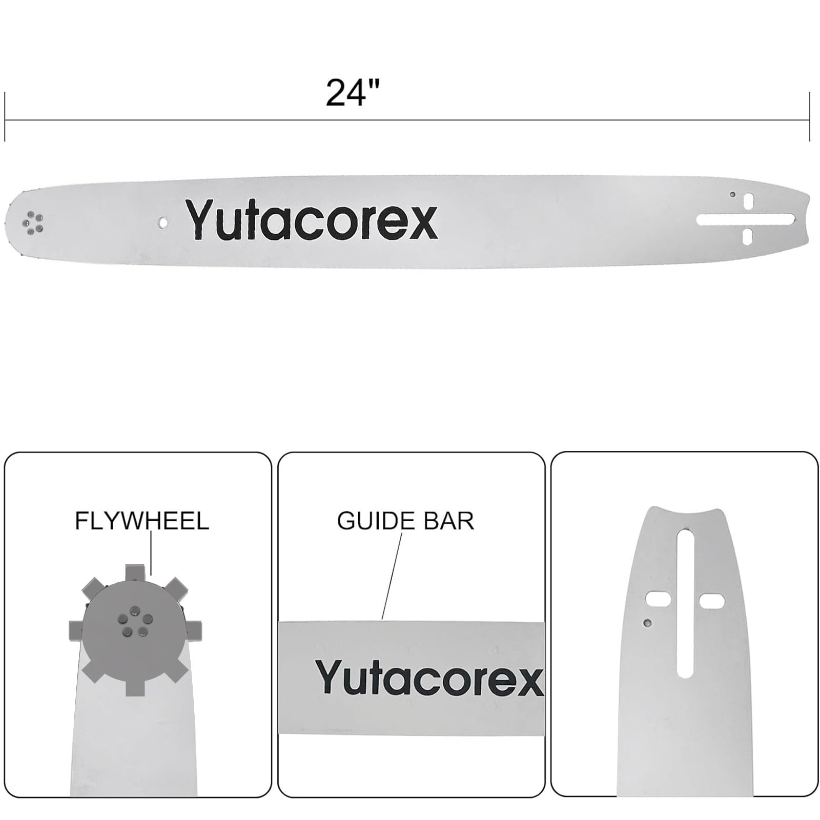 くろーばー Amazon.com: Yutacorex 24inch Chainsaw Guide Bar and Chain