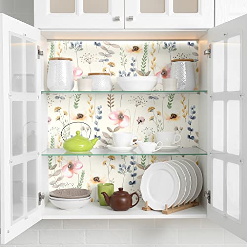 Blooming Wall Dpya34 Fresh Flower In Pastel Color Peel And Stick Wallpaper Removable Self Adhesive Wall Mural Wall Decor, 14.5 Square Ft/Roll #TOP5