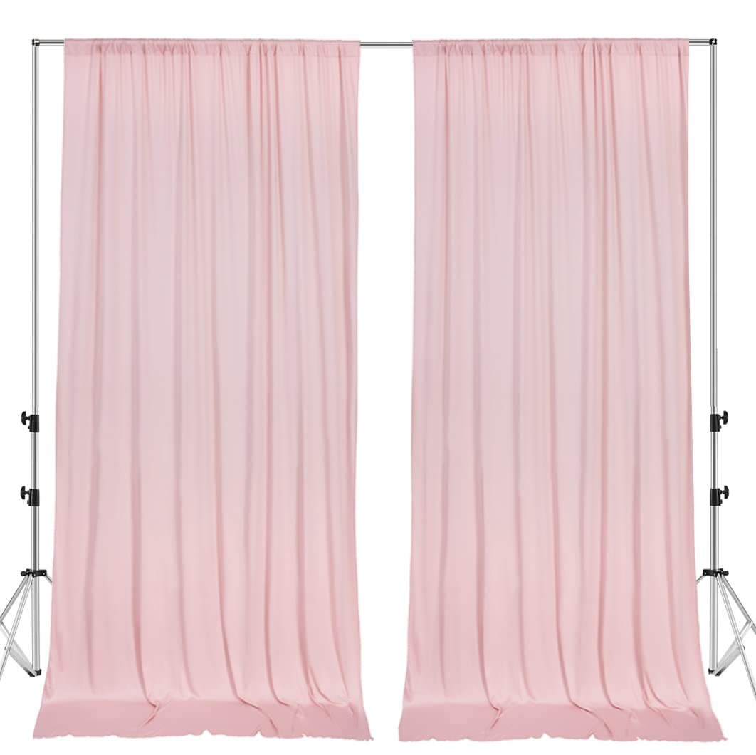 Mohoeey 10 ft x 8 ft Pink Backdrop Curtains Panels, Wrinkle Free Polyester Photography Backdrop Drapes,Wedding Party Home Decoration Supplies