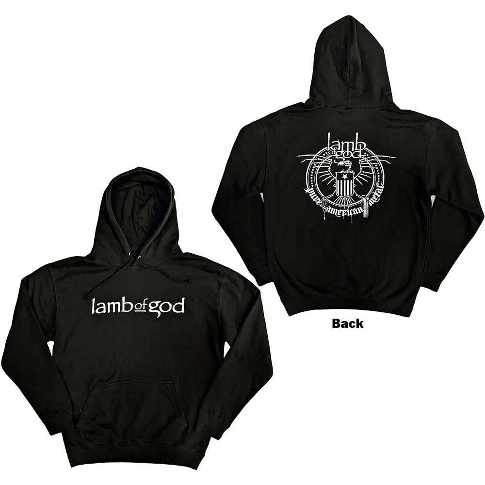 Rock Off officially licensed products Lamb of God Skeleton Eagle Pullover Felpa con Cappuccio Size M