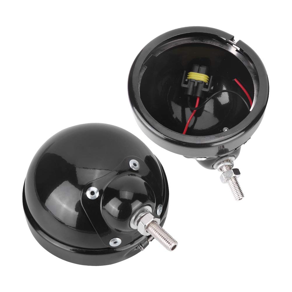 Qiilu 2 Ensembles de phares antibrouillard pour Motos, 4.5 Pouces, Coque en Alliage d'aluminium, G1p241
