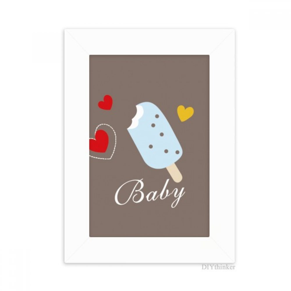 Cadre photo blanc artistique de haute qualité motif peinture popsicle 5x7 pouces