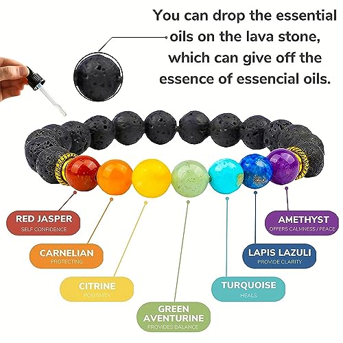 Habysedu Pulsera Arus 7 Chakras Original, Pulsera Arus 7 Chakras, Crystal Stone Holder Necklace, 7 Chakra Bracelet with Real Stones, 7 Chakra Necklace and Bracelet Set for Women & Men (A)2