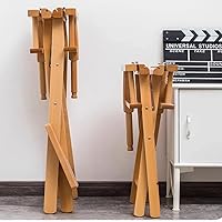 Vista 5 de Silla de directores de 30 pulgadas, taburete de madera plegable, silla plegable para artista de maquillaje, taburete plegable de altura, silla