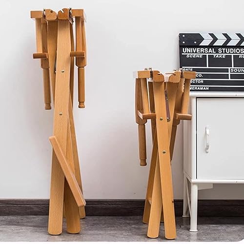 Miniatura 5 de Silla de directores de 30 pulgadas, taburete de madera plegable, silla plegable para artista de maquillaje, taburete plegable de altura, silla de