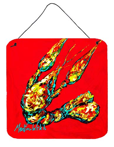 Caroline's Treasures MW1034DS66 Crawfish Knuckles Wall or Door Hanging Prints Aluminum Metal Sign Kitchen Wall Bar Bathroom Plaque Home Decor, 6x6, Multicolor