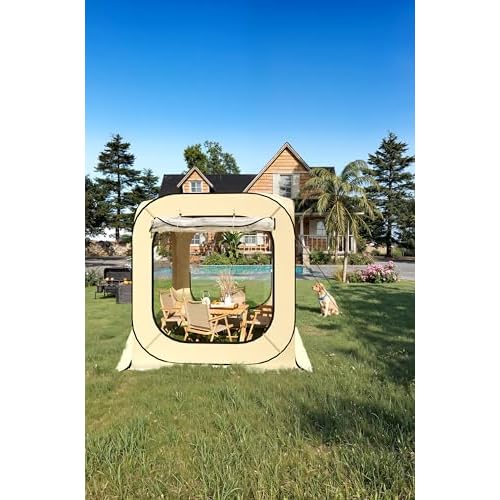 Pop Up Bubble Tent Tent, 3-4 Person Portable Screen House Room Instant Shelter, Clear Sport Rainproof Camping Sun Shelter Coldproof for Patio, Backyar