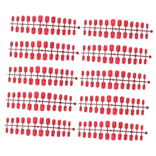 HONMEET 120pcs Red False Nail Tips Full Cover Color Short Artificial Nails for Sturdy Design for Creative Manicures for All Skill Levels