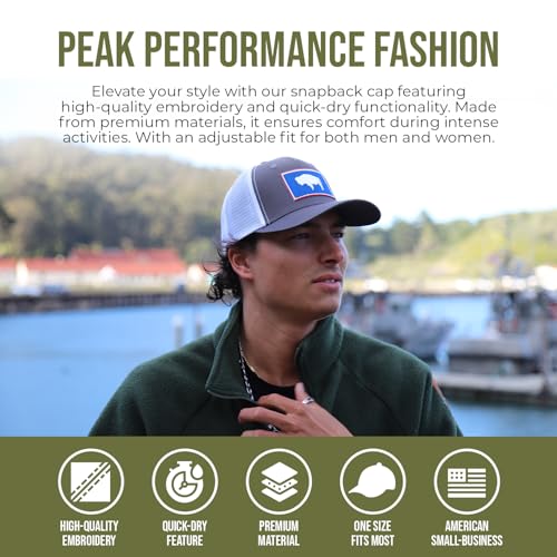 Image of International Tie State Hat for Men and Women, Adjustable Snapback Trucker Baseball Cap with Embroidered Patch