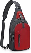 Lightweight Chest Bag Sling Shoulder Backpacks, Chest Bag Men's with Adjustable Shoulder Strap, Shoulder Bag Crossbody Bag Backpack for Outdoor Sports, Cycling, Dog Hiking, red, leisure