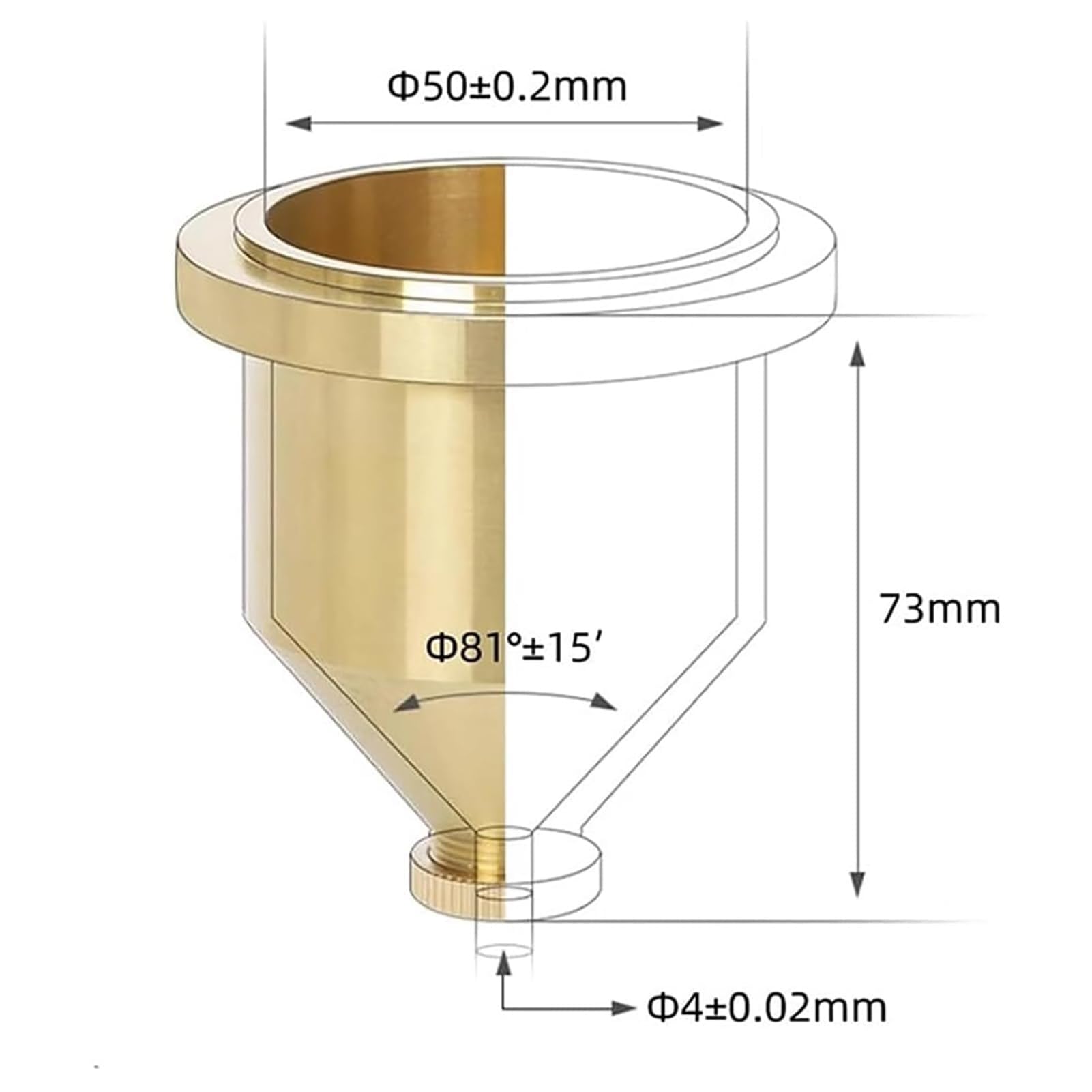 Probador de viscosidad líquida, viscosímetro de pintura con copa de flujo de latón, taza de flujo de pintura de escritorio, boquilla de flujo de 4 mm, soporte y cronómetro ajustables, taza Ford de