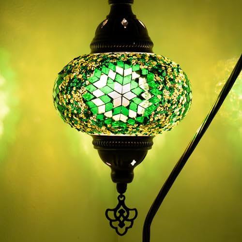 Orientale Marocchino Mosaico Lampada Da Tavolo Fatto A Mano Decorativo Turco Lampada A Mosaico (Verde 3065)