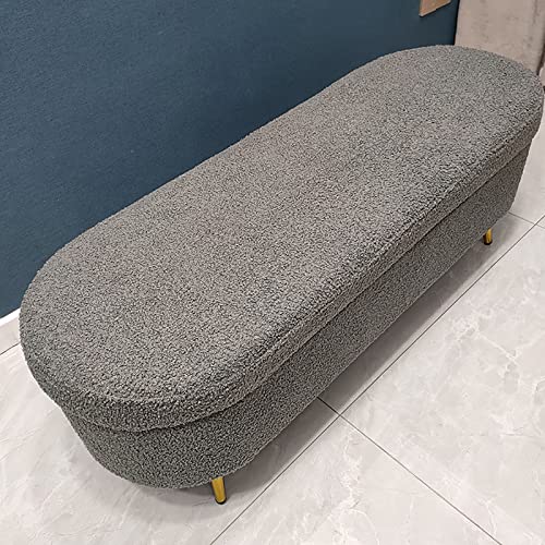 Banc de lit avec rangement en fausse fourrure pour chambre