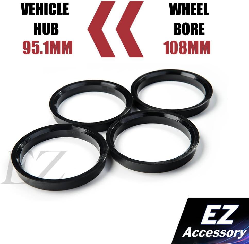 Hub Centric Ring Set 108mm Wheel Bore OD To 95.1mm Hub ID Compatible With Toyota & Lexus models Tacoma N400 2024-on Tundra XK70 2022-on Sequioa XK80 2022-on Land Cruiser 250 series 2023-on