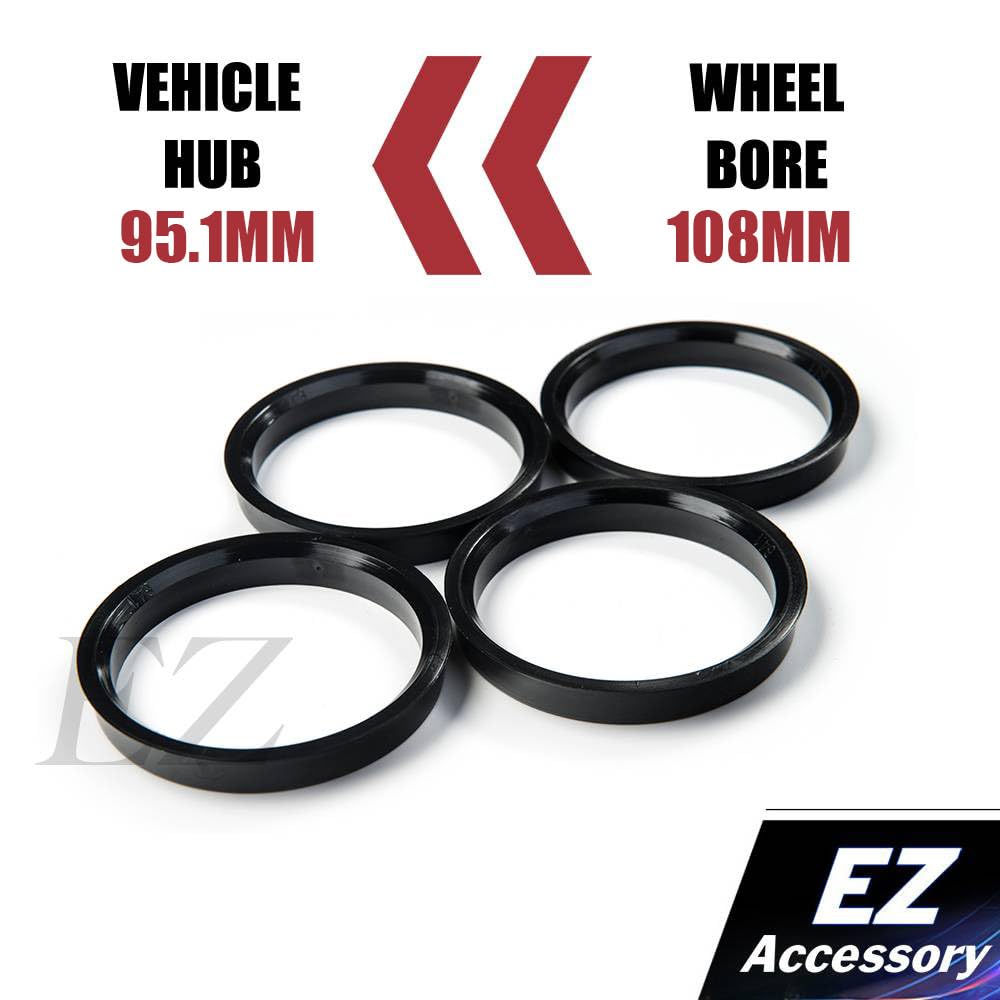 Amazon.com: Hub Centric Ring Set 108mm Wheel Bore OD To 95.1mm Hub