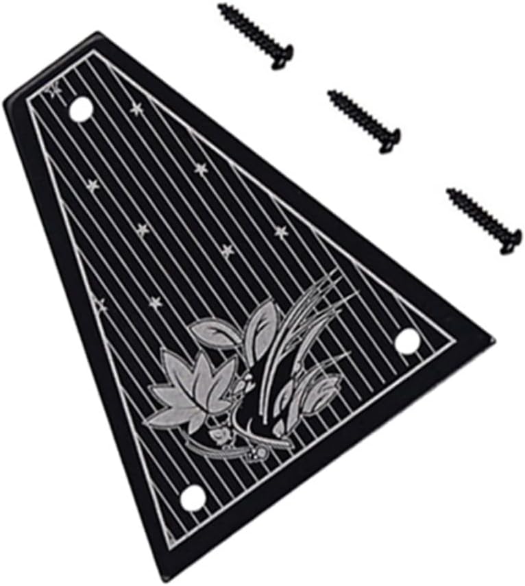 Toddmomy Guitar Adjustment Cover Flower Triangle Iron Core Cover Rod Warm Tone Black