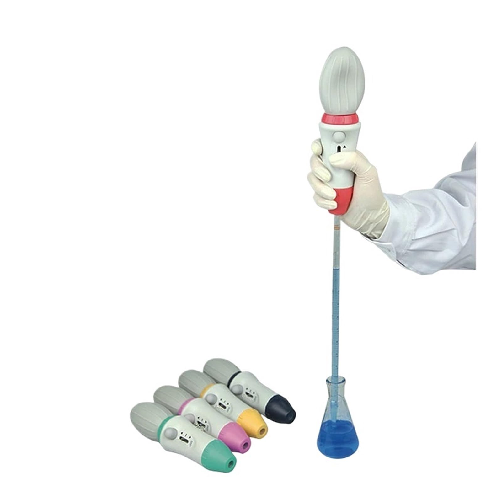 Pipeta de Laboratorio, Controlador de pipeta Levo Pipettor manual gran capacidad con bomba (0,1-100 ml) que incluye filtro hidrofóbico 3,0 um(Yellow)