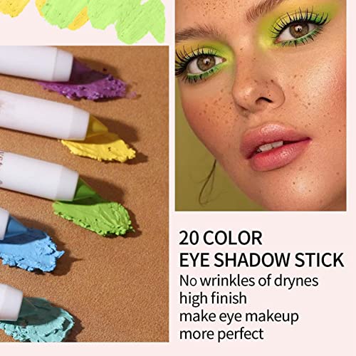 Maquiagem em bastão de sombra para os olhos,Soft Matte Shimmer Eye Shadow Lápis Com Cremoso - Matte