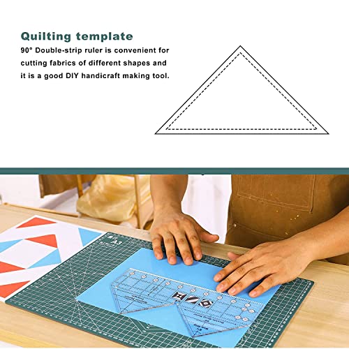 Jaquiain Double Strip Quilt Ruler, 10 Inch Acrylic Quilting Triangle Rulers, Non- Quilting Rulers And Templates #TOP5