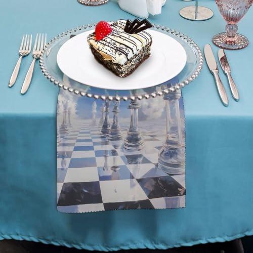 Servilletas de tela reutilizables Chess Art suaves, juego de textiles de cocina cuadrados 5