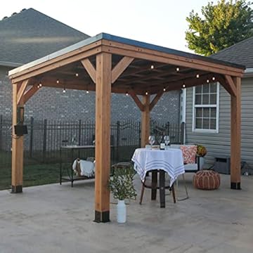 wood gazebo with screen