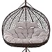 2 osobowa poduszka na krzesło z jajkiem Poduszka do huśtawki wisząca na zewnątrz hamak Poduszka na krzesło Wymienna zmywalna gruba duża 2 osobowa wodoodporna i odporna na słońce na wiklinowe krzesło o (Gray )