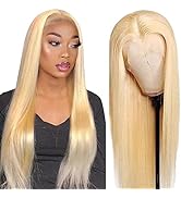 Echthaar Perücke Blonde 180% Density Schwarz Frauen 13x6 HD Straight Lace Front Wig 613 Farbe Tra...
