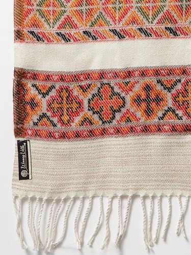 Image of Weavers Villa Acro Wool Men's Muffler (MF-902,Cream Size: 34CM X 200CM)
