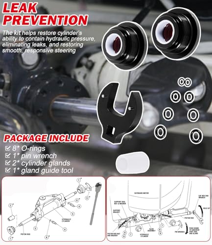 Image of HS5157 /HS5167 Seal Kit with Pin Wrench for Seastar Hydraulic Steering Cylinder, Compatible with HC5340, HC5341, HC5348, HC5358, HC5445, HC6750, HC6755