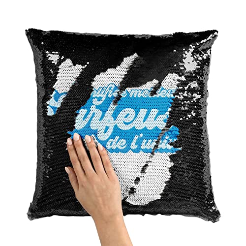 Coussin Sequin Noir Surf Plage Déco Mer et Salon - 3