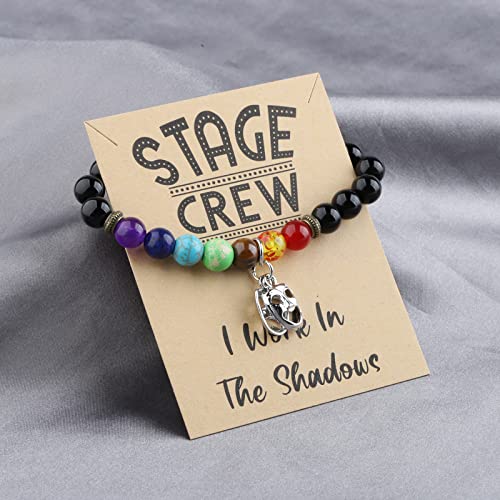 BEKECH Drama Mask Bracelet Stage Crew I Work In The Shadows Theatre Jewelry Stage Manager Gifts Tragedy Masks Charm Bracelet4