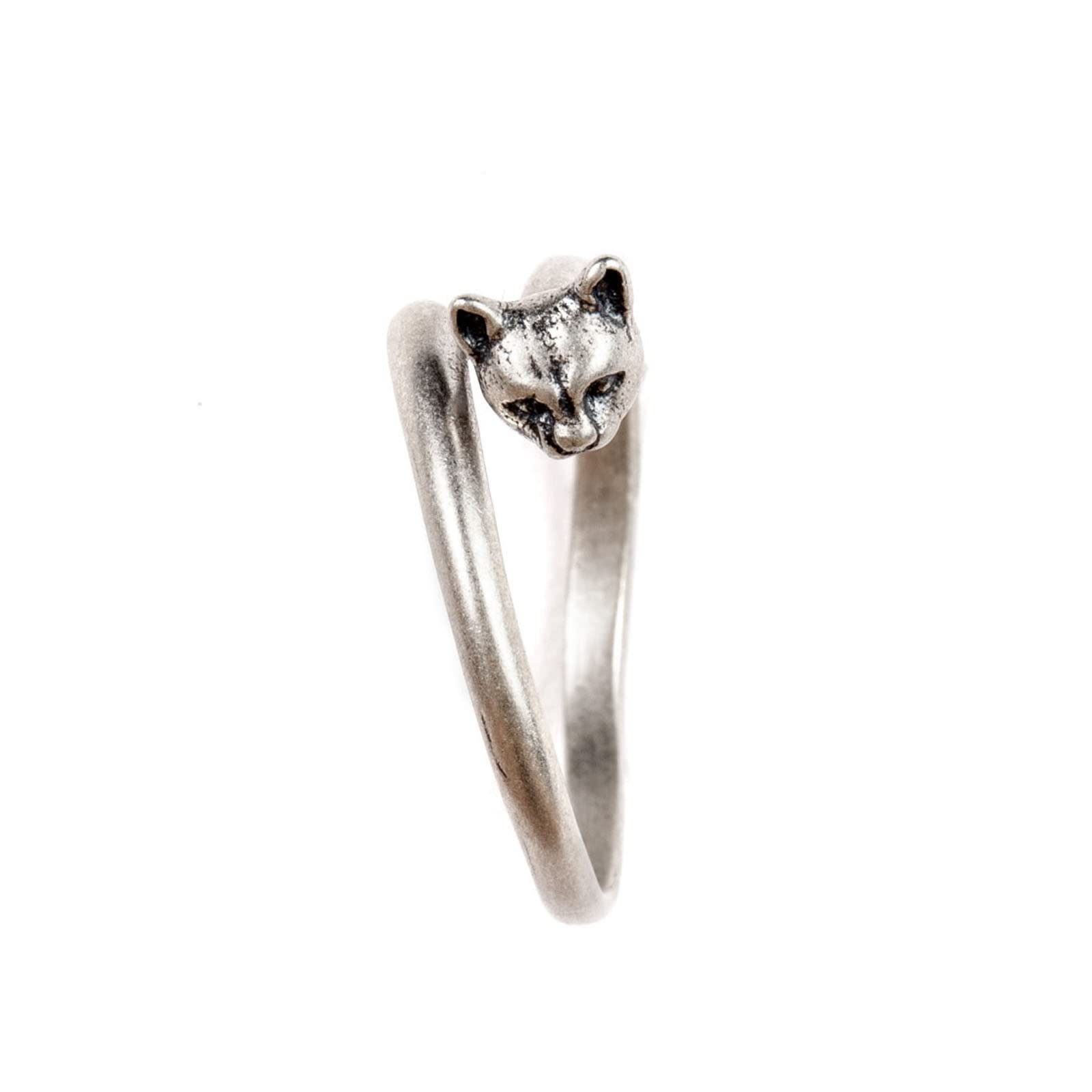 Bague chat argent s925 au style créatif et mignon, anneau ajustable simple
