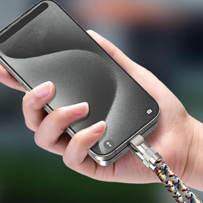 Image of TikTok 240W USB Type C to C Ultra Fast Charging Cable with Invisible Stand, 1.5M Nylon Braided Flat Unbreakable, 480Mbps Data Transfer, Compatible with Iphone, Macbook, iPad, Samsung, etc