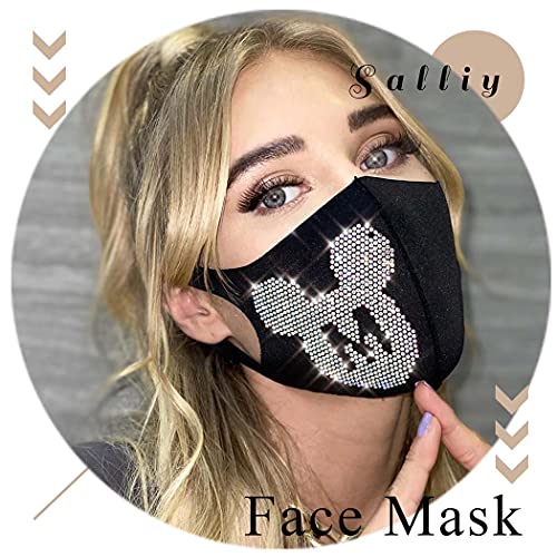 Salliy Rhinestone Mesh Mask Sparkly Crystal Halloween Masquerade Face Masks Glitter Face Covering Jewelry For Women And Girls #TOP1