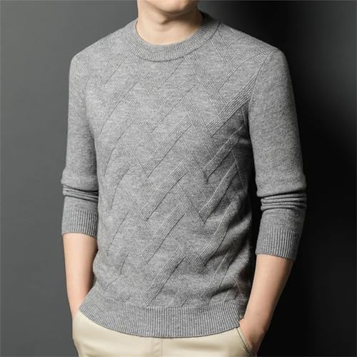 Thick Sweater Wool, Round Neck and Solid Color, Long Sleeve for Men's Outdoor in Cold Seasons, Warm Pullover3